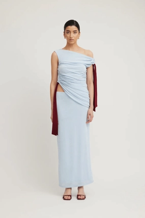 Kalilah Dress Sky/Merlot Seasonal Fit Smart Lines
