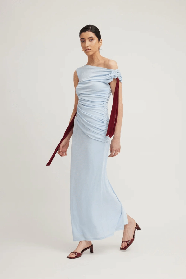 Kalilah Dress Sky/Merlot Relaxed Waist