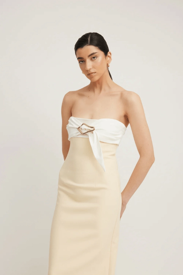 Kasai Dress Lemon/Ivory Zip Ease