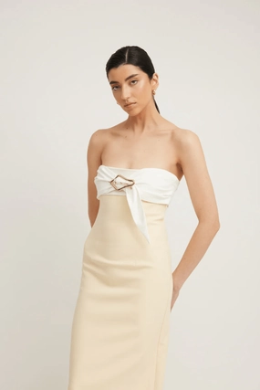 Kasai Dress Lemon/Ivory Zip Ease