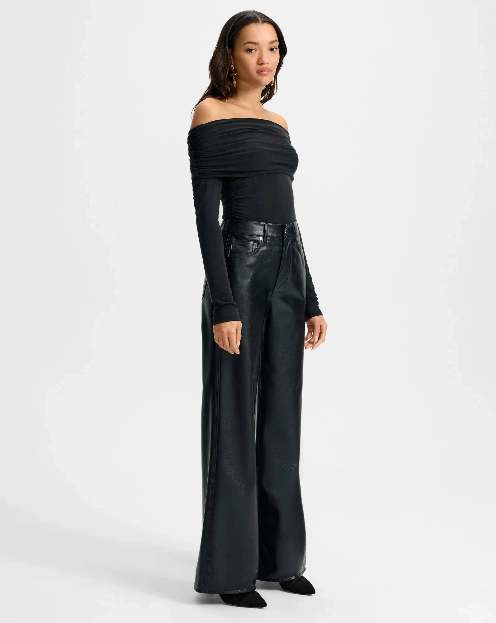 Kasey Wide-Leg Pant Black Daily Wear