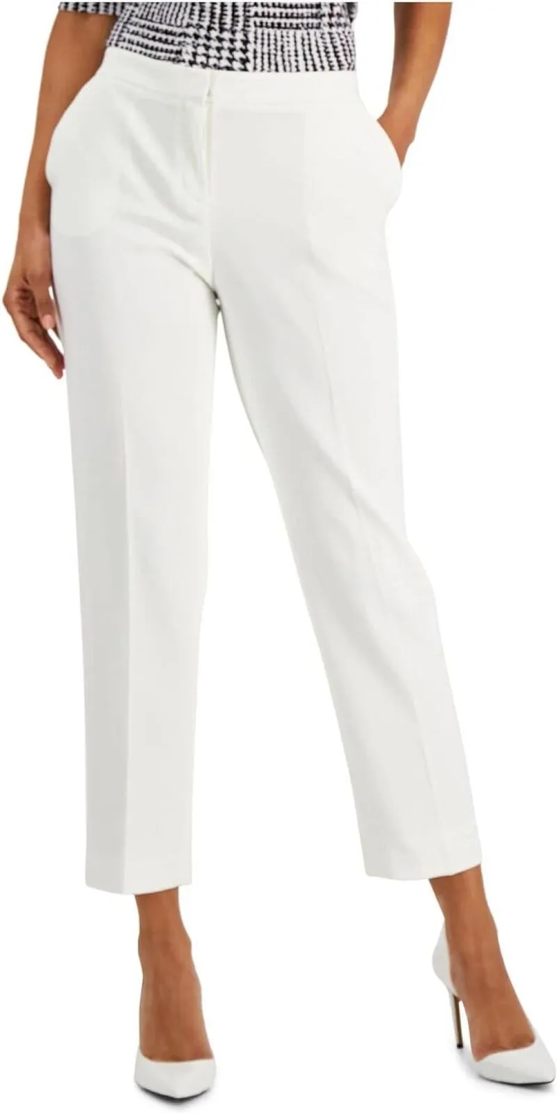 Kasper Womens Knit Office Dress Pants 10825680 Vanilla Ice White 14