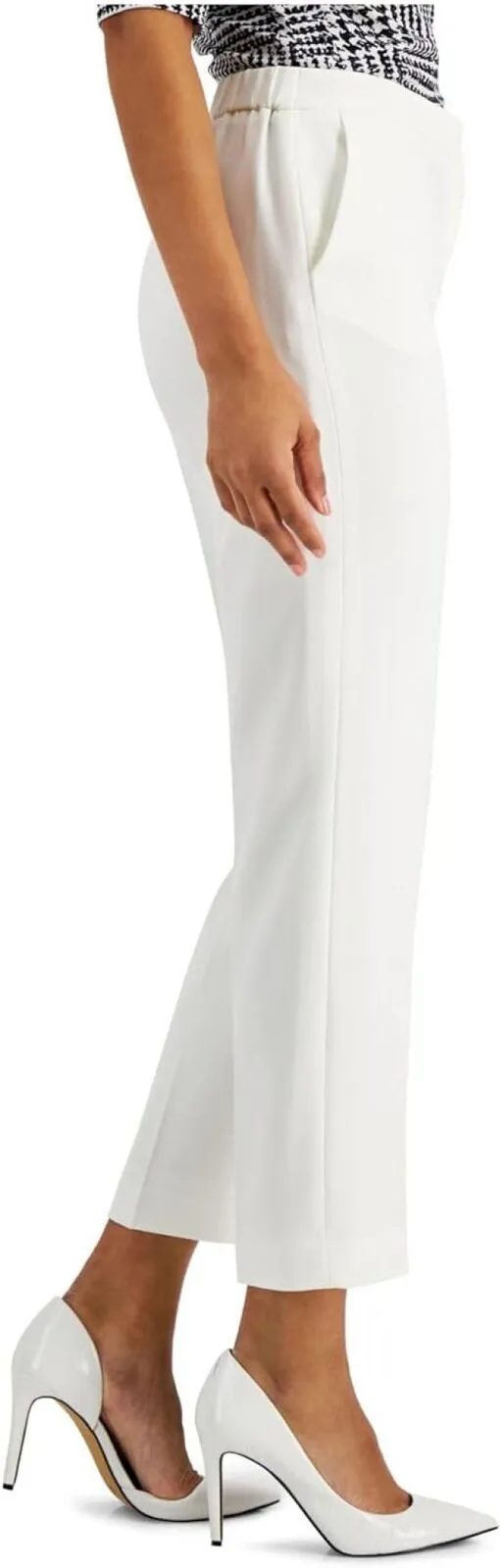 Kasper Womens Knit Office Dress Pants 10825680 Vanilla Ice White 14
