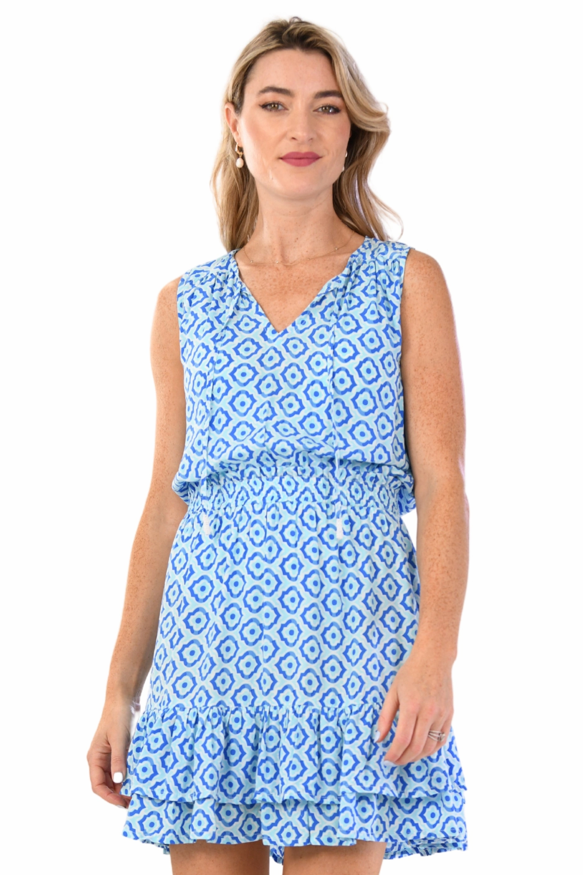 Nordic Plain Kaylee Dress / Blue Tiles
