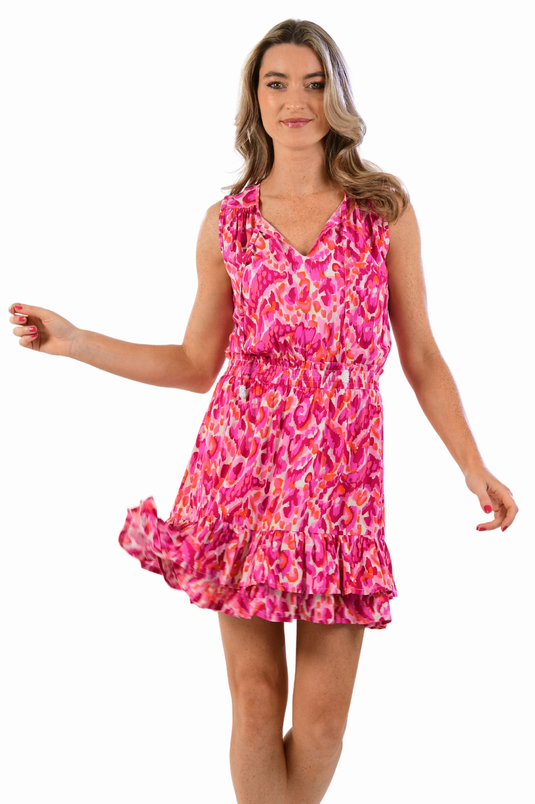 Kaylee Dress / Magenta Lounge Texture Chill Edge