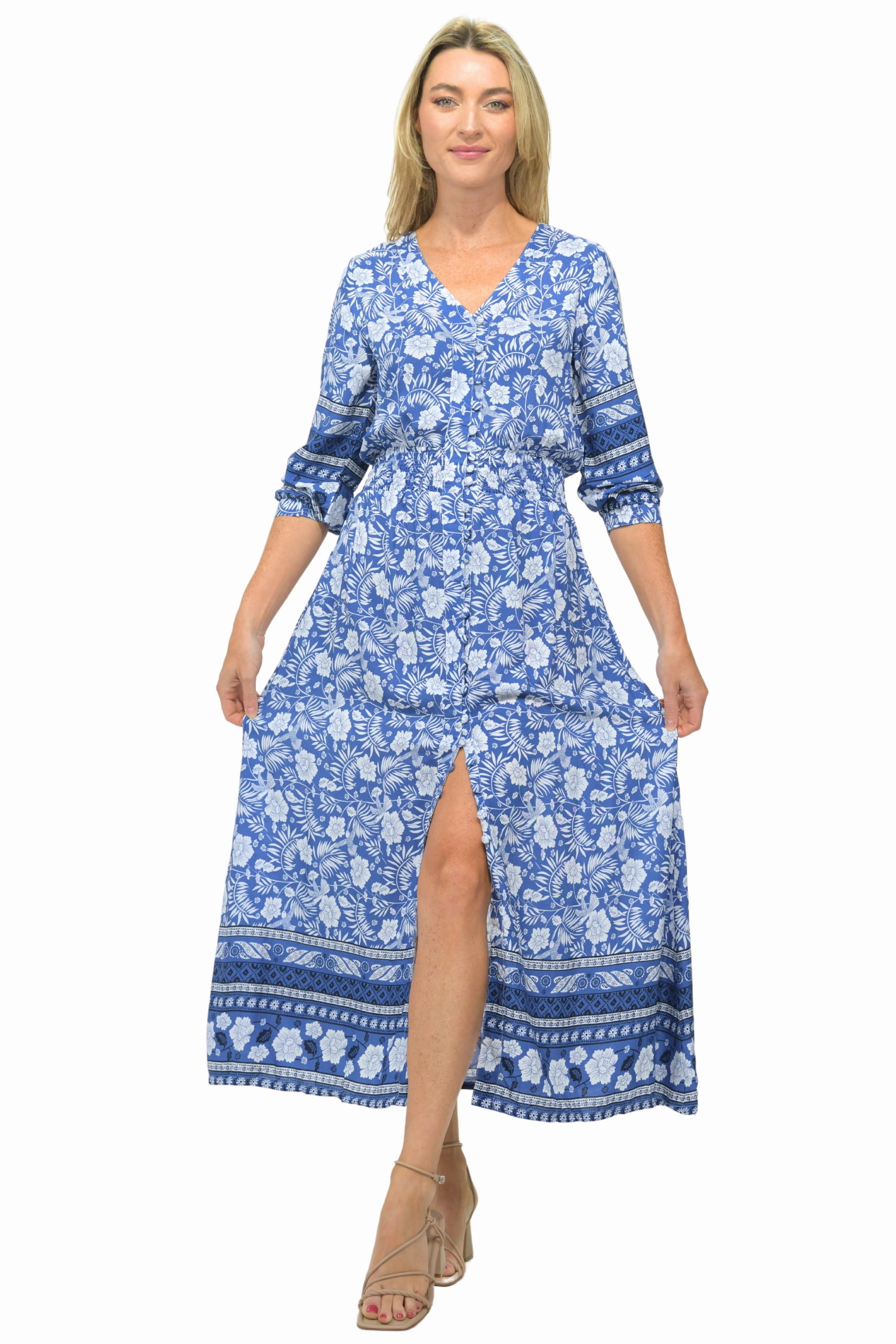 Kelsey Dress / Indigo Tropical BiasCutSilhouette