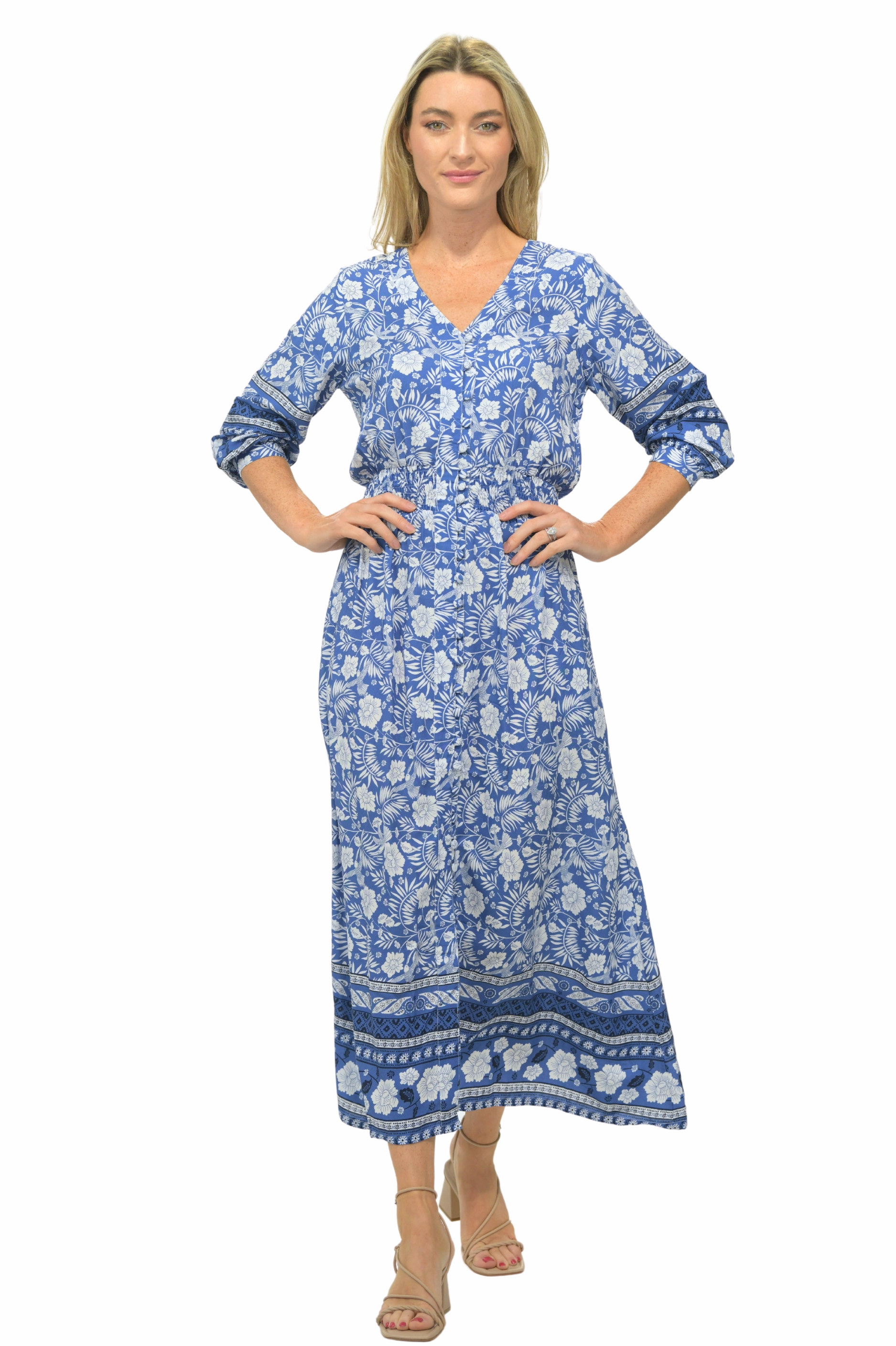 Light Wear Bold Touch Kelsey Dress / Indigo Tropical