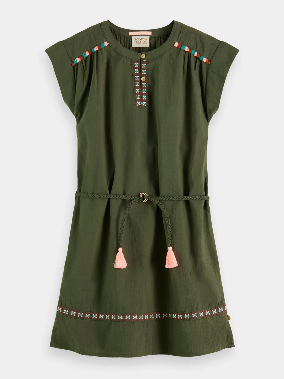 Kids - Embroidered kaftan dress