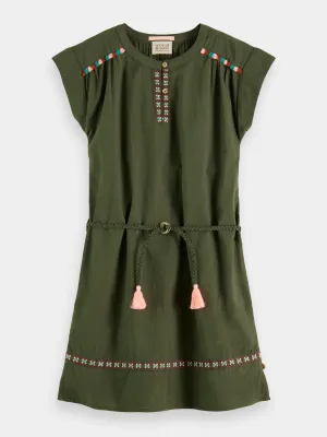Kids - Embroidered kaftan dress