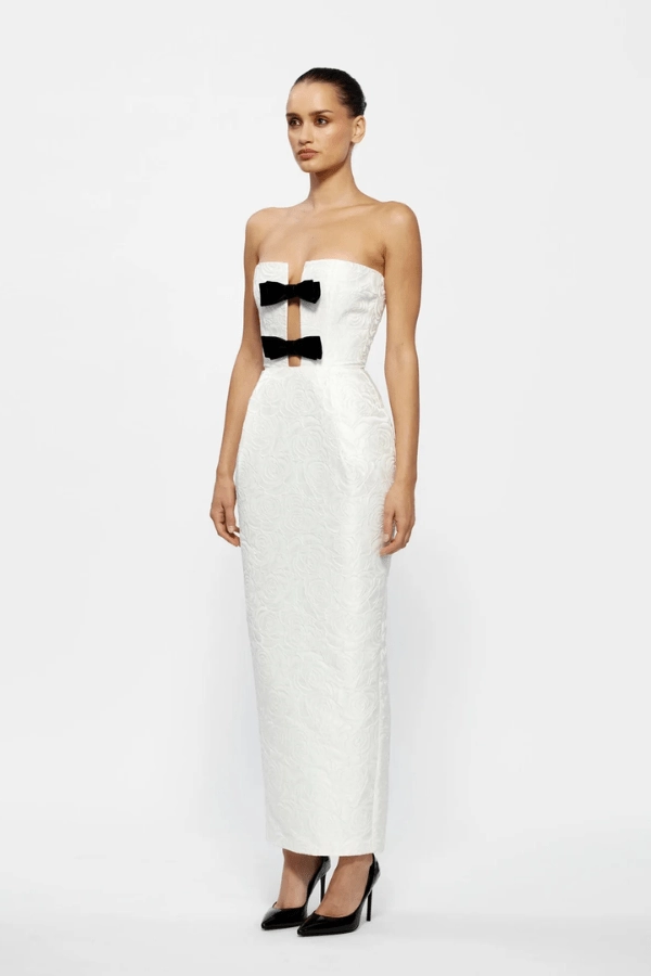 ReinforcedHem Pocket-Detail Kiera Dress Ivory
