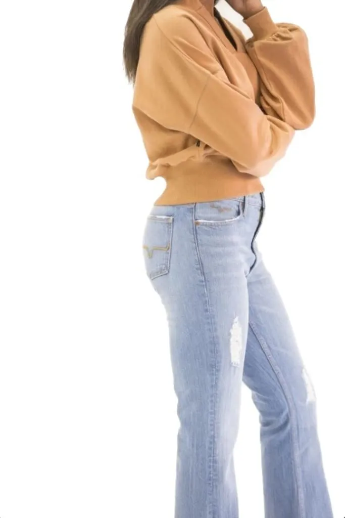 Kimes Ranch Women's Jennifer Sugar Fade 12W x 34L Flare Hem Blue Jeans