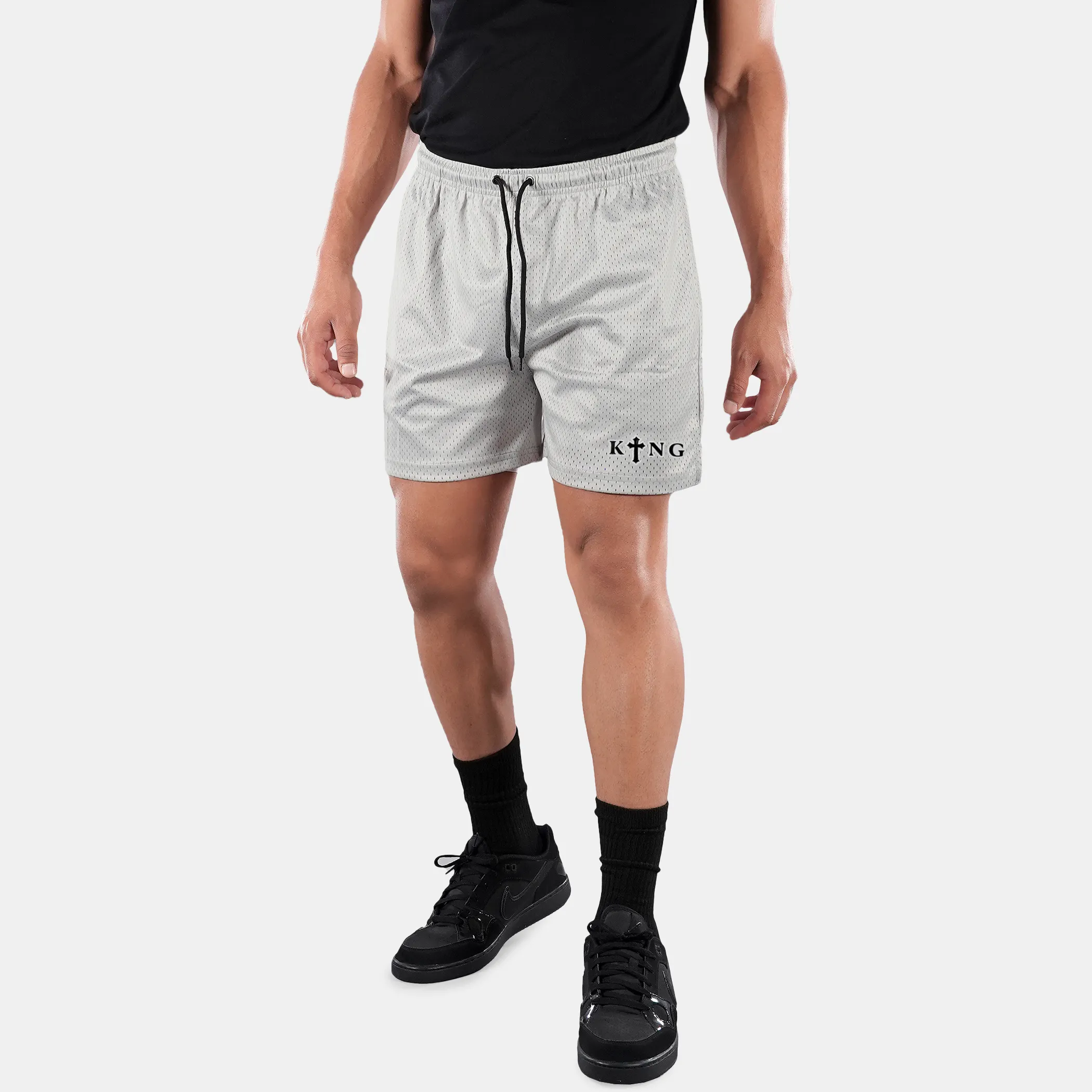 King Gothic Cross Patch Shorts - 7"