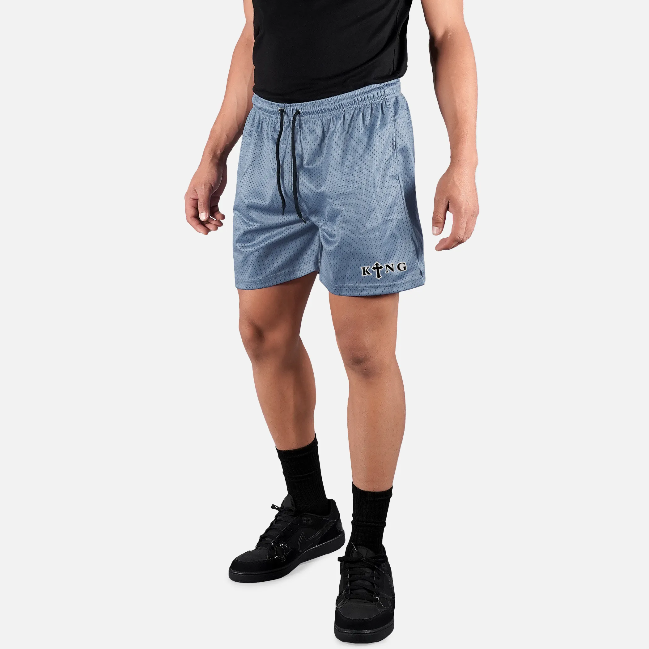 King Gothic Cross Patch Shorts - 7"
