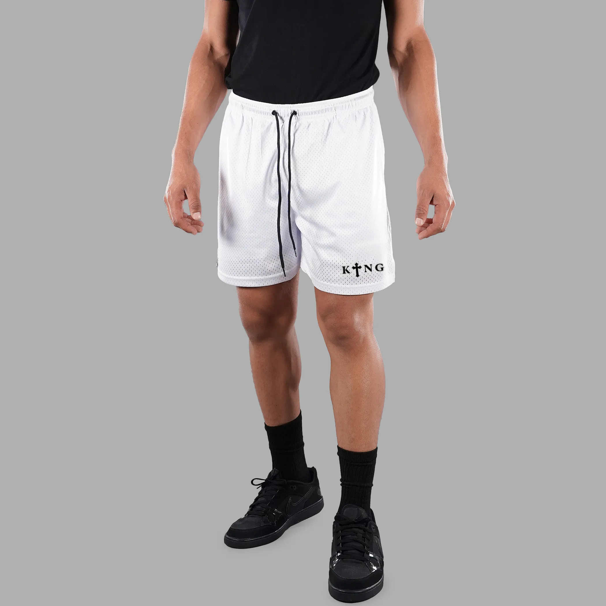 King Gothic Cross Patch Shorts - 7"