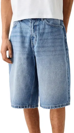 Kinghua Baggy Jean Shorts for Men Casual Loose Fit Hip Hop Denim Shorts