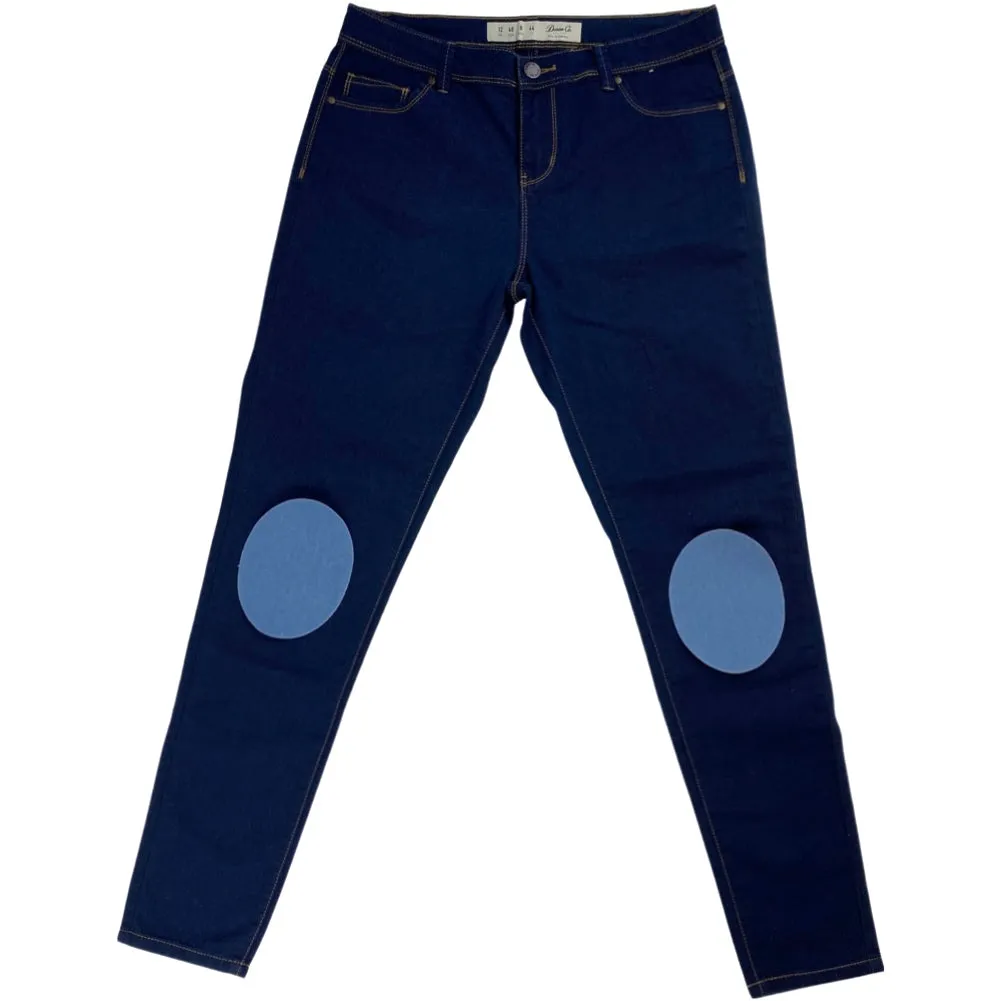 Knie Elleboog Strijk Stukken Lappen Patches Jeans Blauw