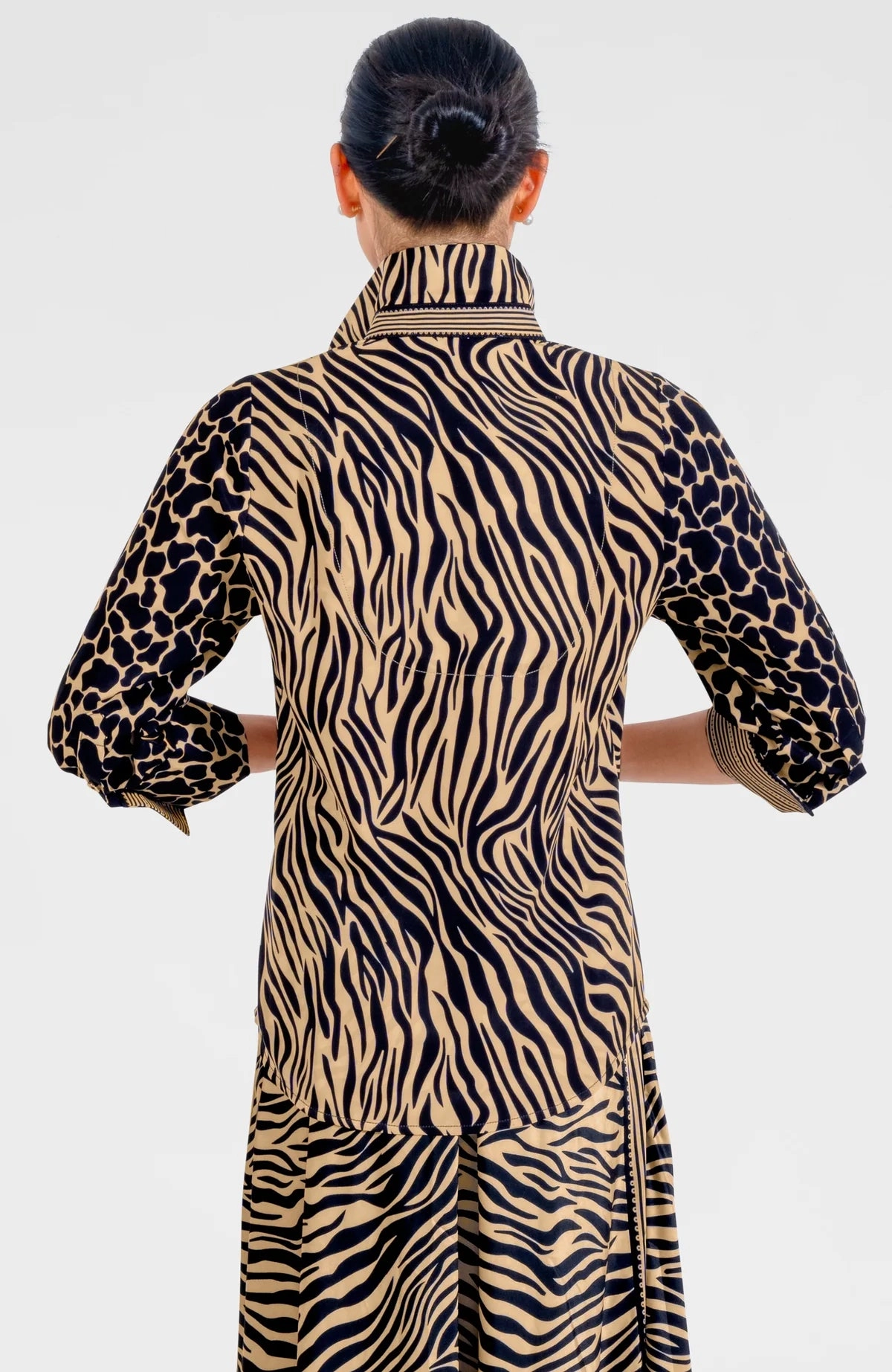 Open Design All-Day Wear Gretchen Scott Boyfriend Shirt in Zebra Print