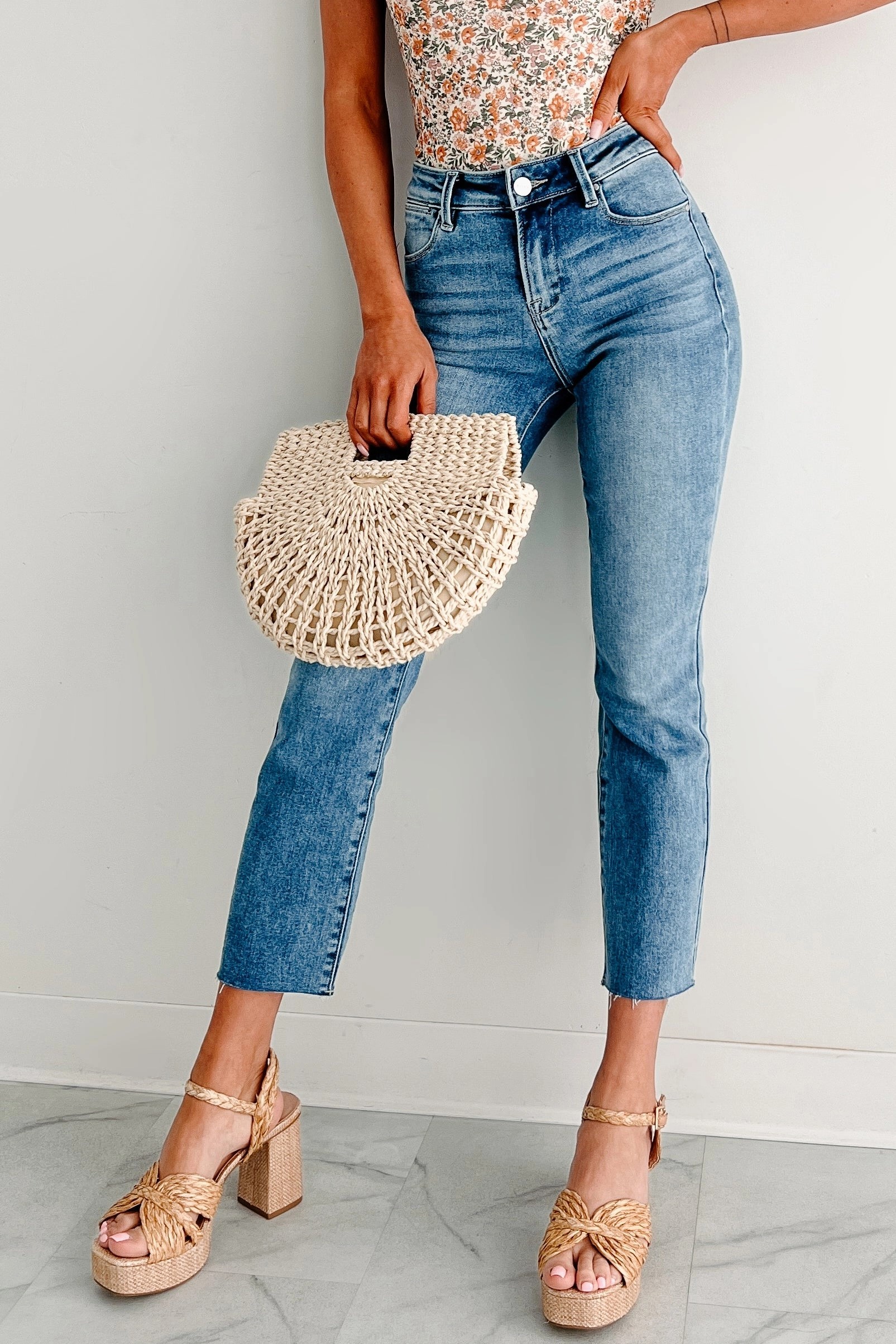 Outdoor Flex Hazel Mid Rise Crop Straight Risen Jeans (Medium)
