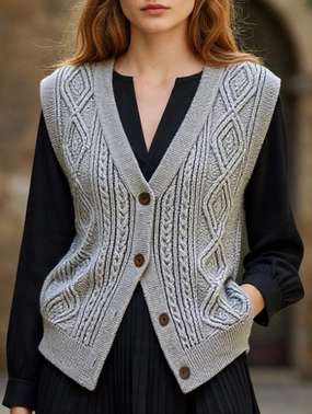 LowProfileSeams Knit vest with crisscross pattern