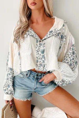 Knitted Paths Floral Crochet Hooded Top (Natural) AllClimateAdaptive Tagless Design