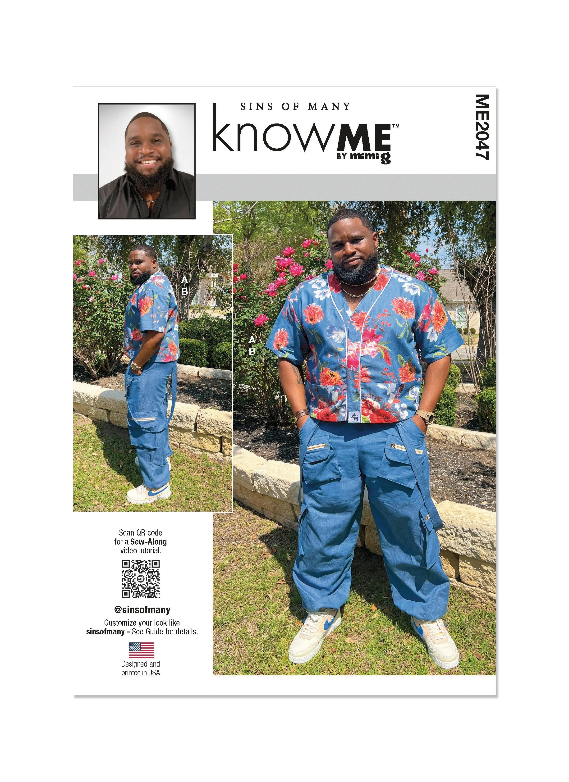 Know Me sewing pattern 2047 Men's Shirt and Jogger Pants