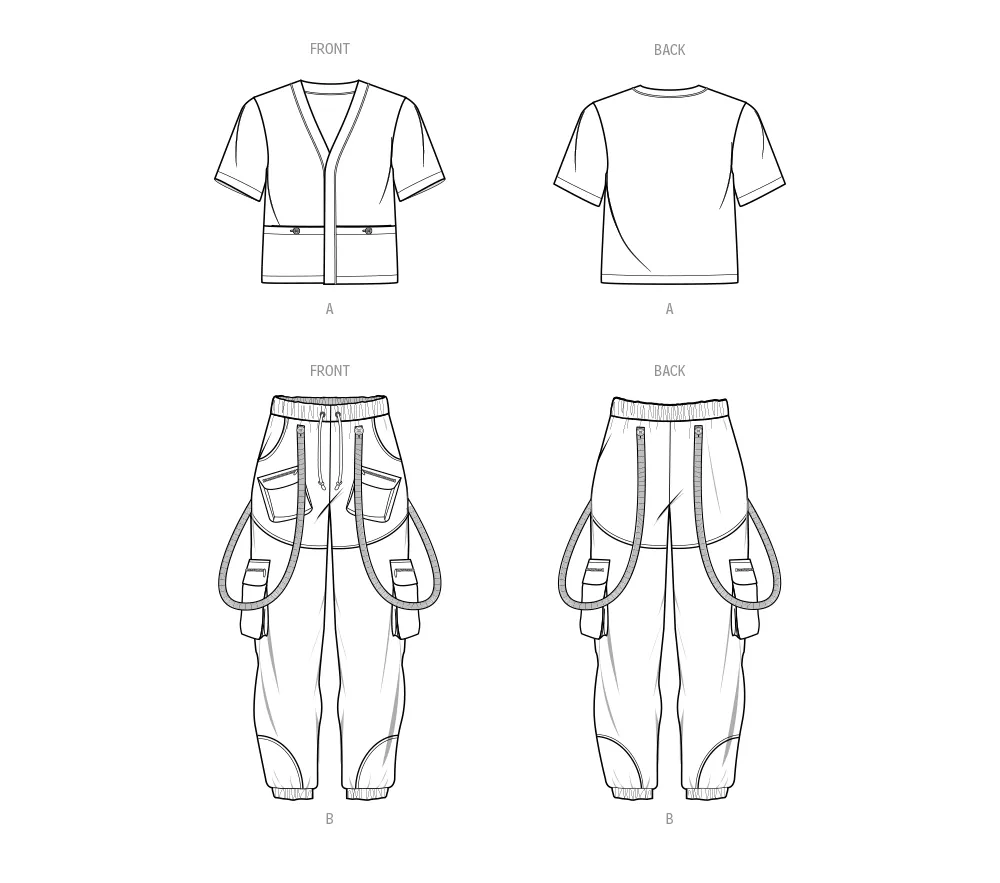 Know Me sewing pattern 2047 Men's Shirt and Jogger Pants