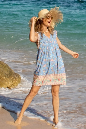 Invisible-Zip Kokomo Dress / Sky Blue