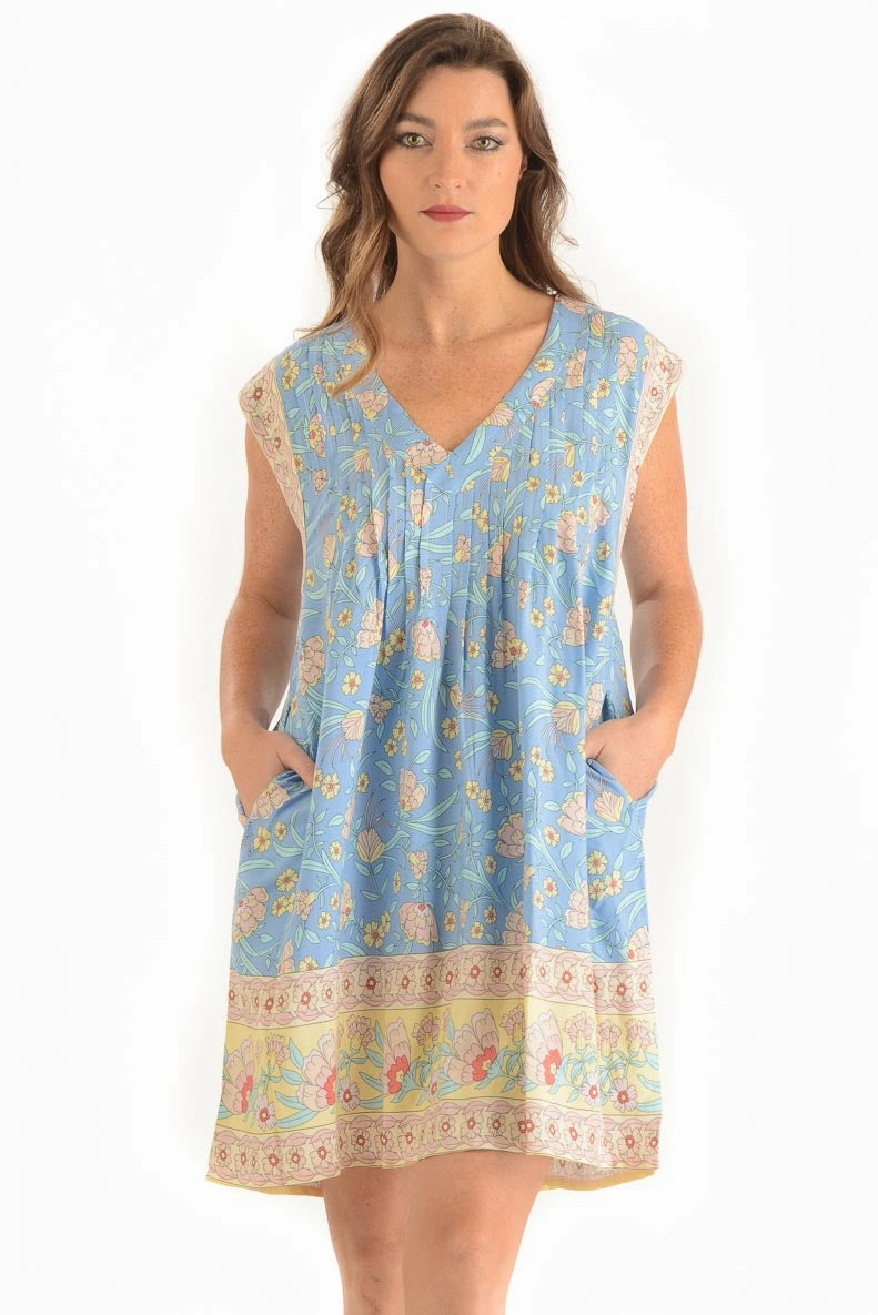 Boho Tone Flexible Fit Kokomo Dress / Sky Blue