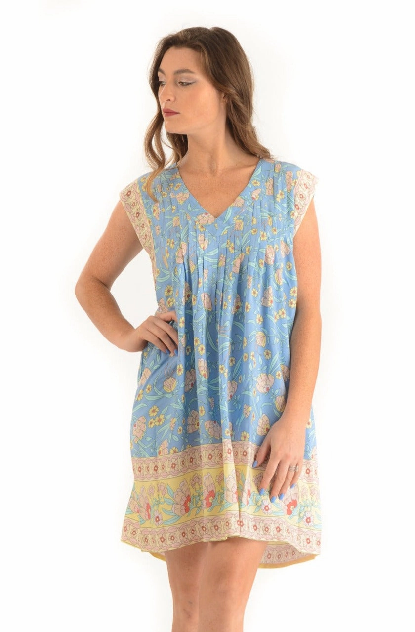 Kokomo Dress / Sky Blue Bow Soft Flattering Waist Design Fit