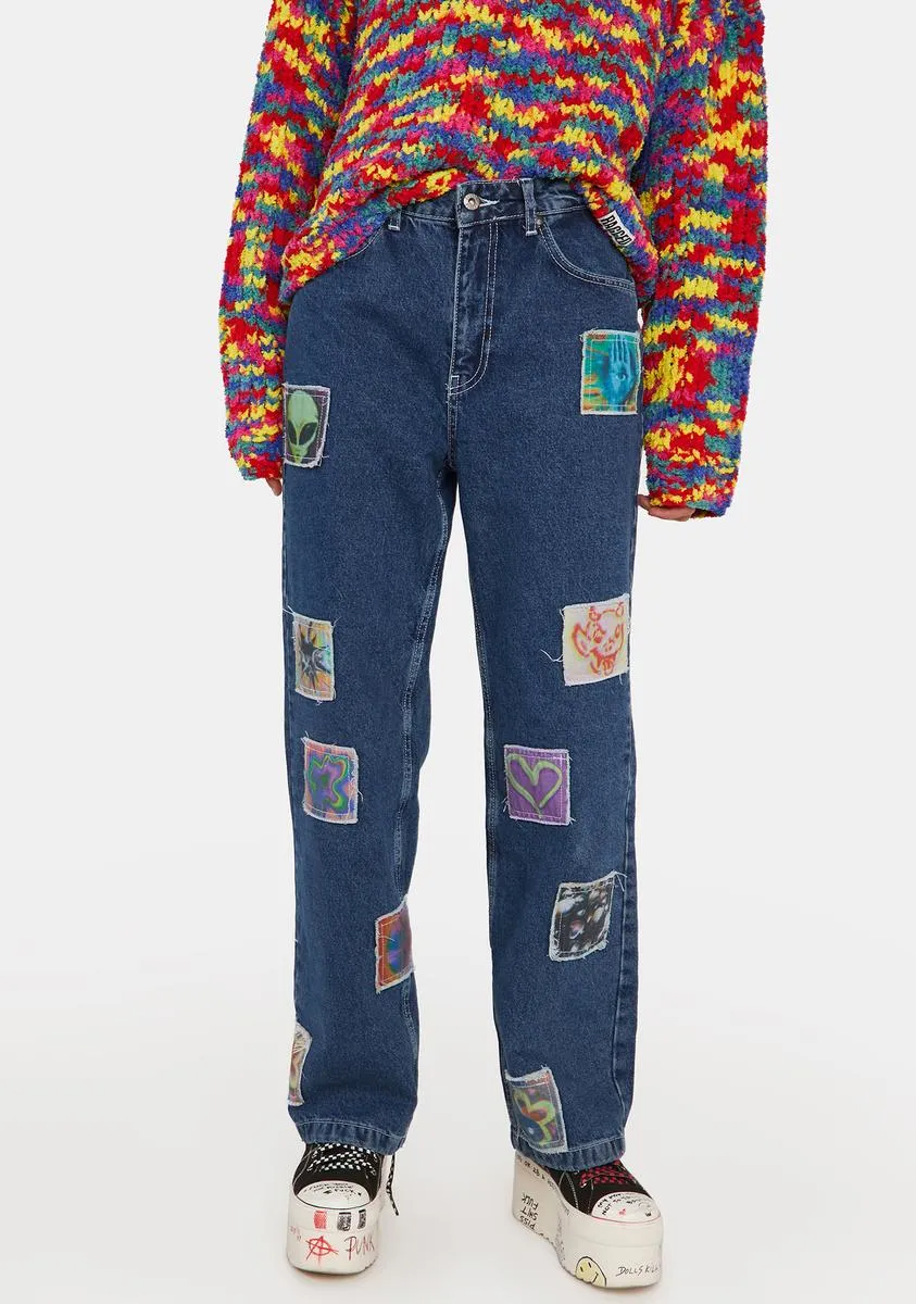 Kook Patch Dad Jeans