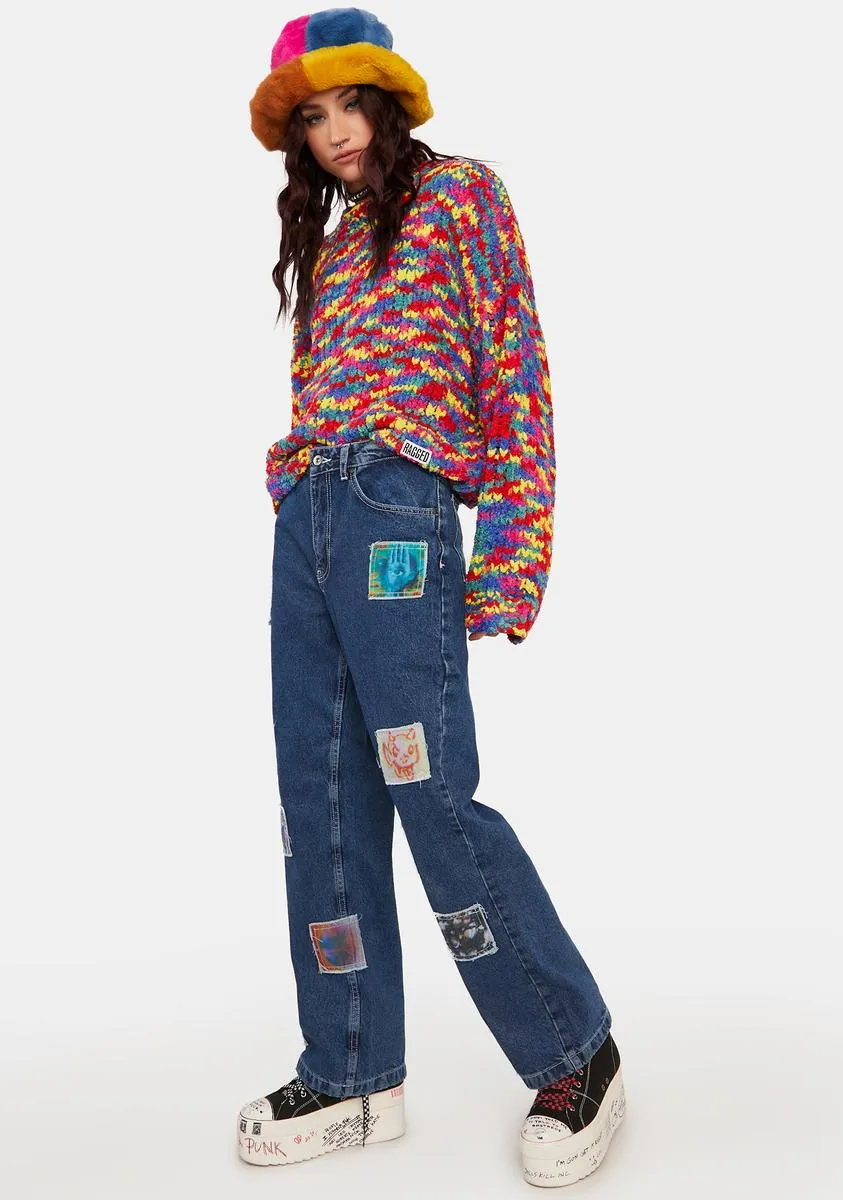 Kook Patch Dad Jeans