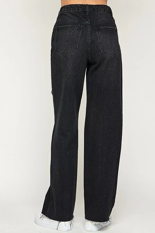 Kourt Highwasted Slash Denim Jeans