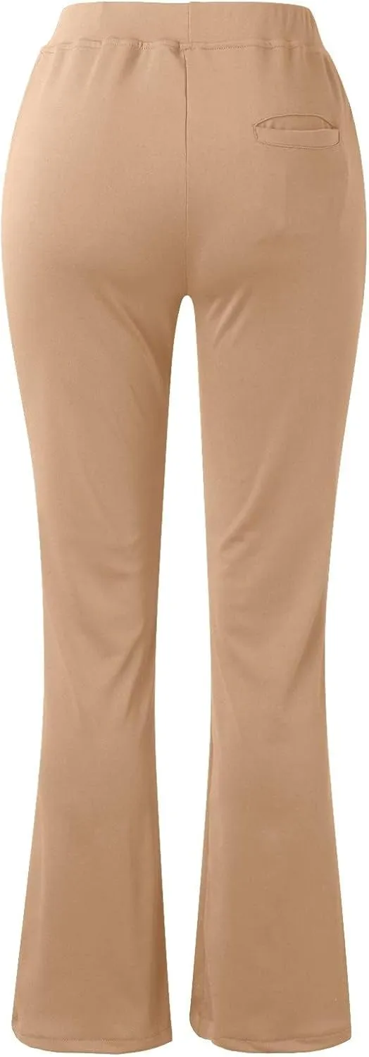 Kubbon Dress Pants Women High Waisted Stretch Yoga Pants Casual Office Work Pants Dressy Straight Leg Business Trousers
