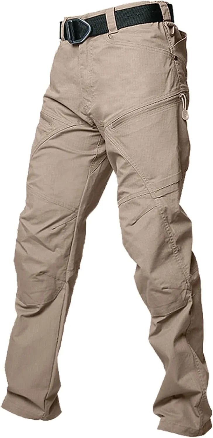 KUIOLYPOER Cargo Pants for Men Stretchy Multi-Pocket Zipper Tactical Pants Outdoor Training Hiking Work Pants Men's Joggers