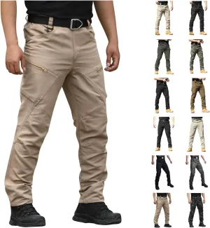KUIOLYPOER Cargo Pants for Men Stretchy Multi-Pocket Zipper Tactical Pants Outdoor Training Hiking Work Pants Men's Joggers