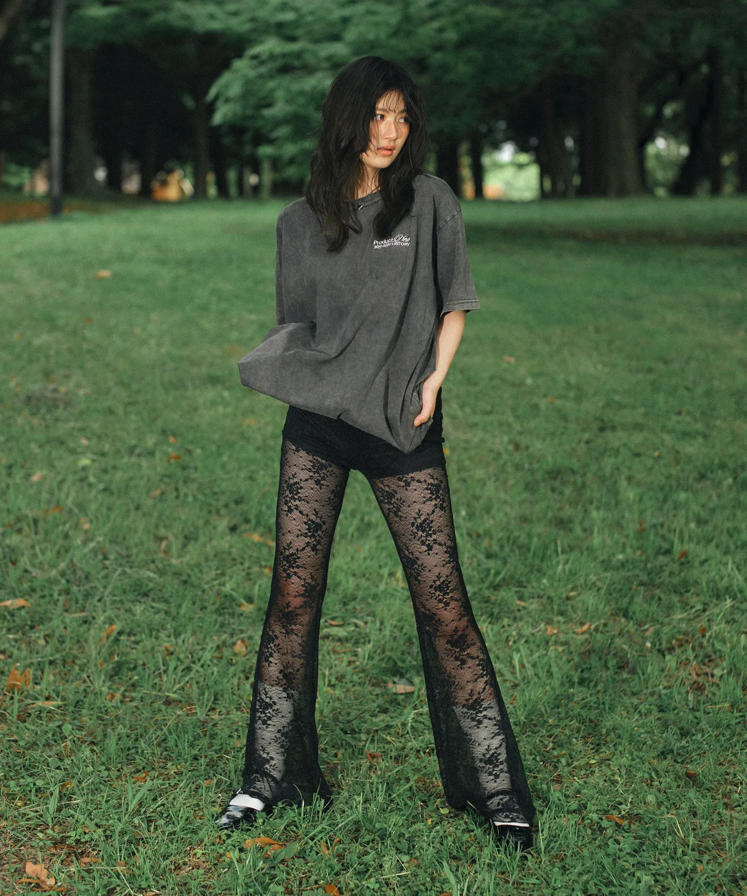 Lace flare leggings