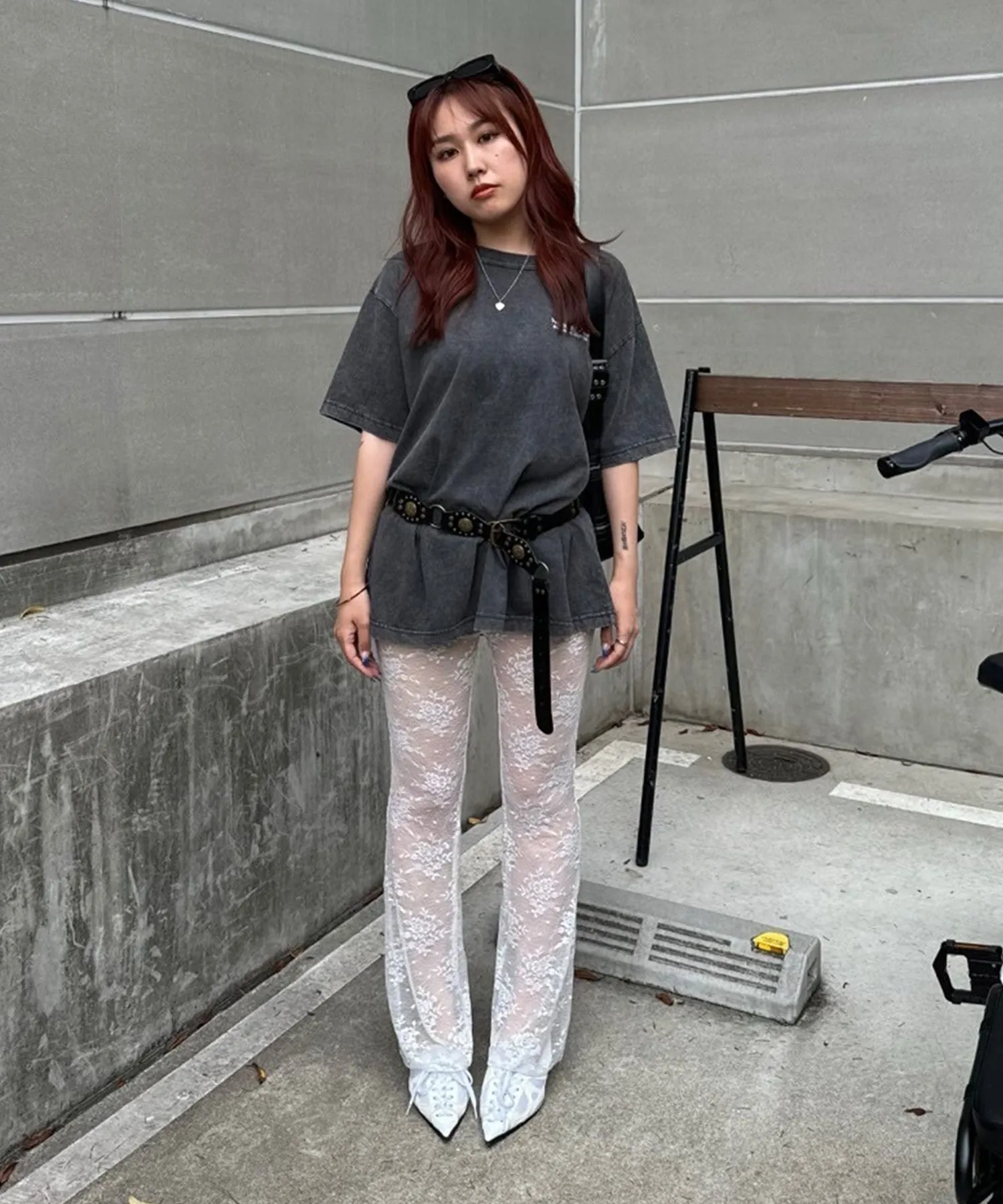 Lace flare leggings