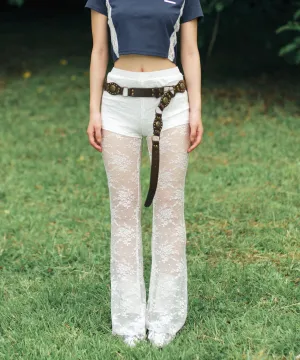 Lace flare leggings