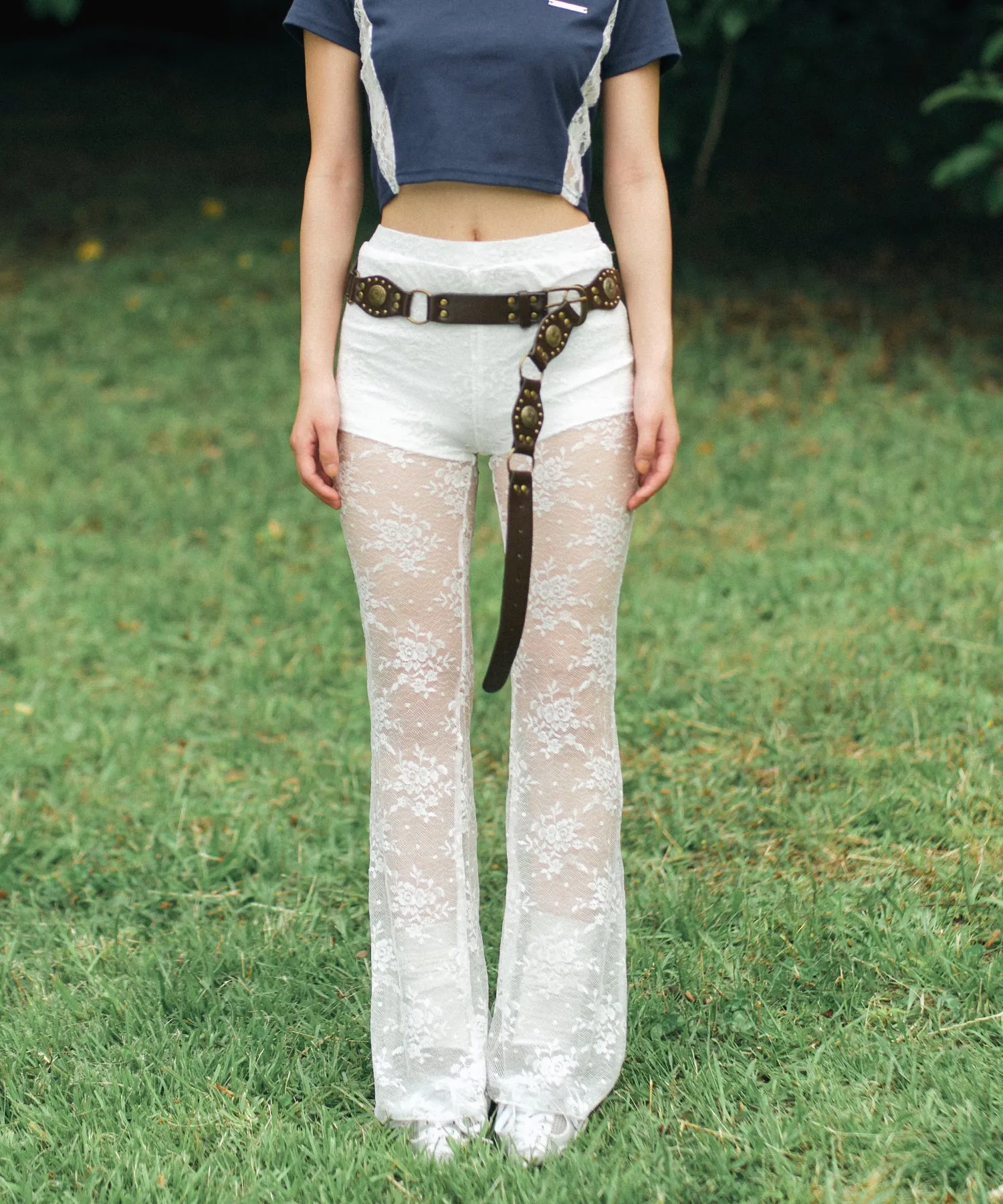 Lace flare leggings