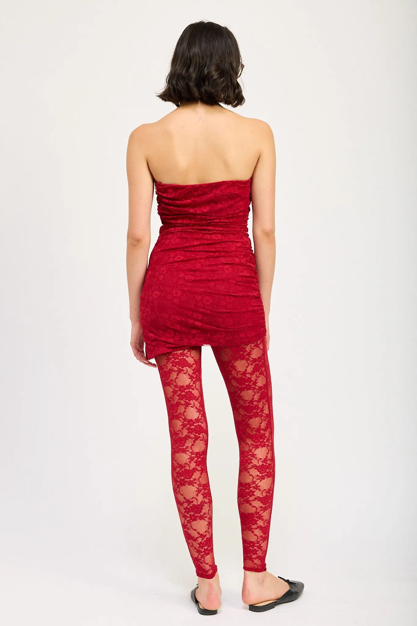 Lace Tube Dress and Lace Leggings