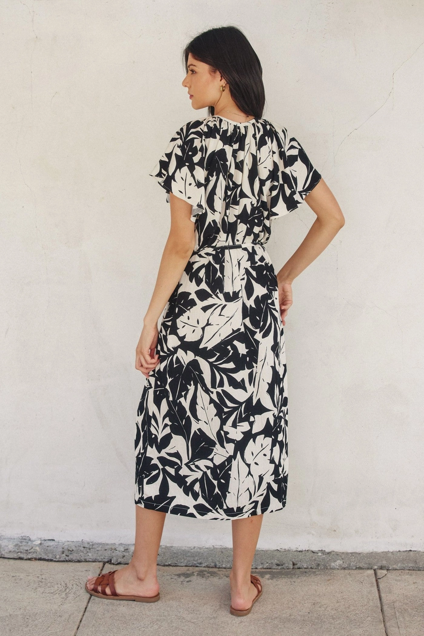Feather Light LACEY PRINT MIDI DRESS