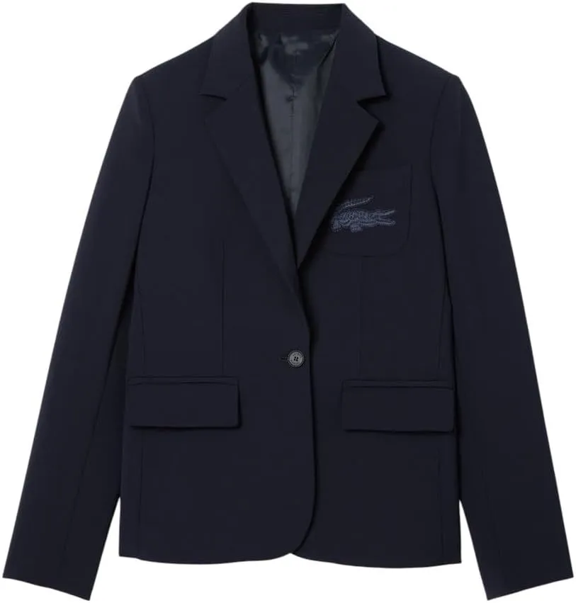Lacoste Women's Embroidered Logo Wool Blend Blazer