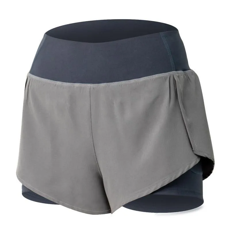 Ladies' Fitness Running shorts with side pockets, breezy, quick-dry yoga shorts for ladies, and fitness sportwear with double pockets