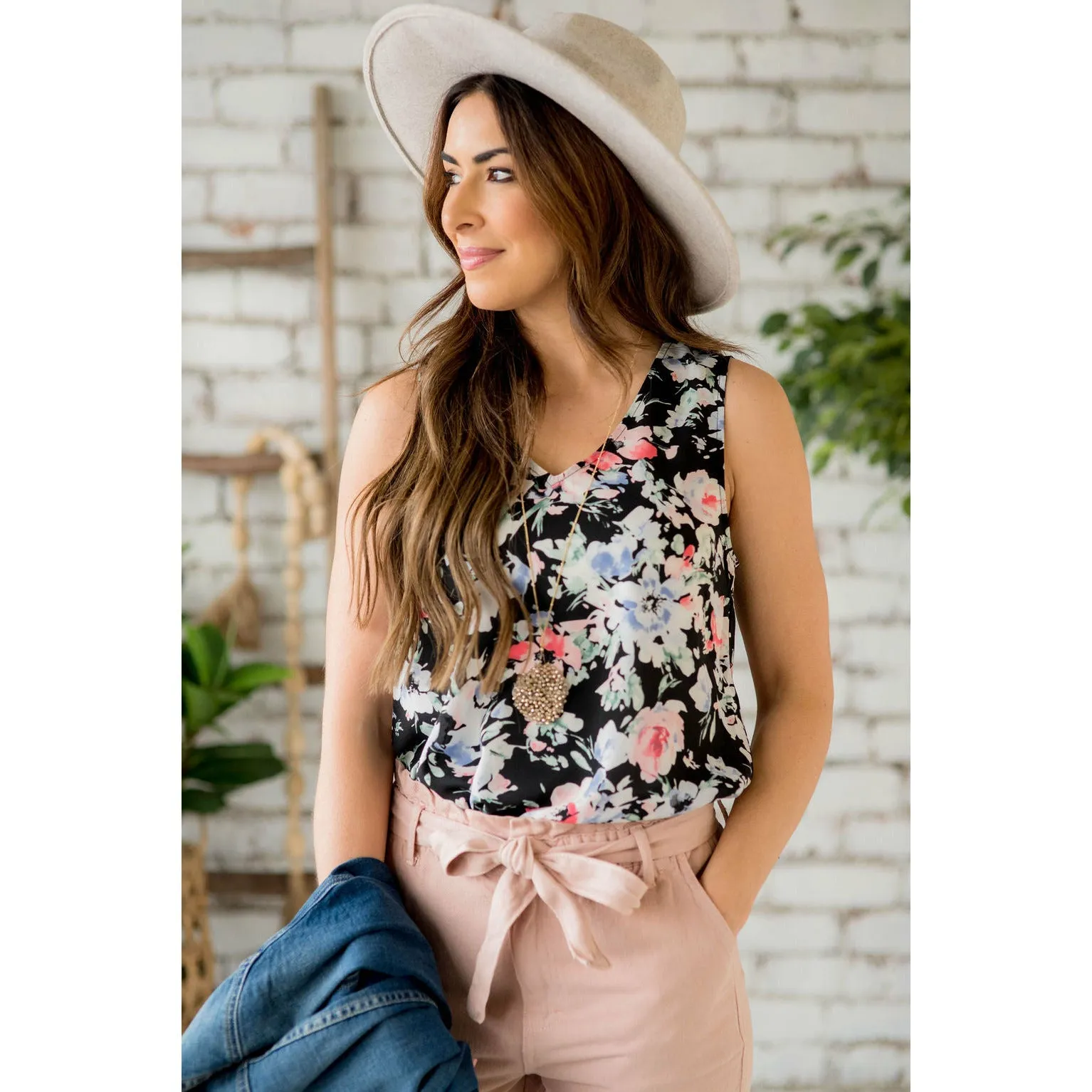 Large Floral Print Tank