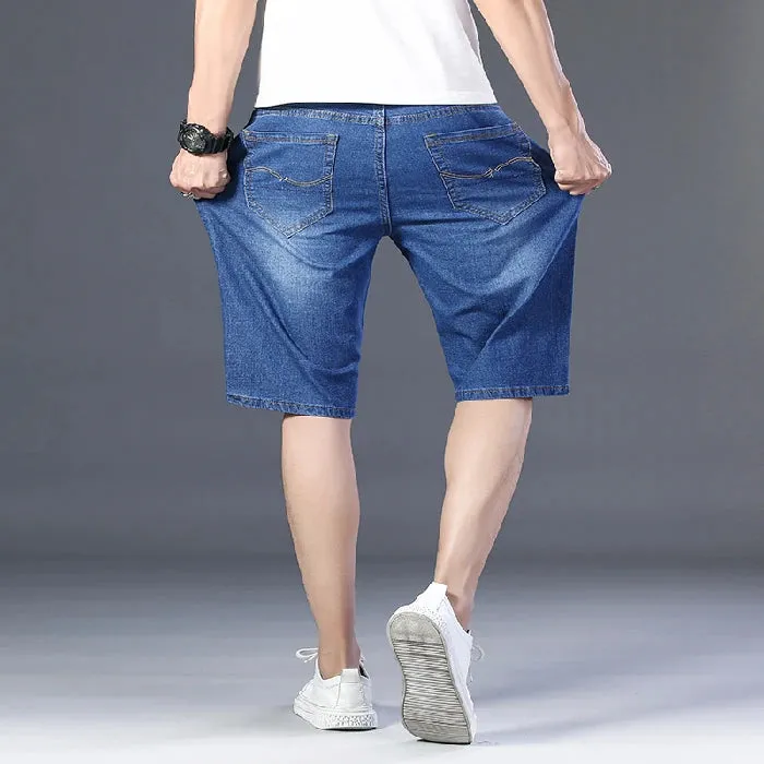 Large Size 28-48 50 Denim Shorts Jeans For Men's Loose Summer Thin Fatty Guy Casual Fashion Calf-Length Five Length Pants