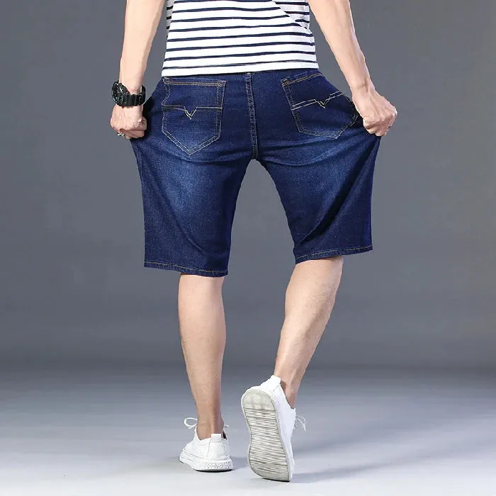 Large Size 28-48 50 Denim Shorts Jeans For Men's Loose Summer Thin Fatty Guy Casual Fashion Calf-Length Five Length Pants