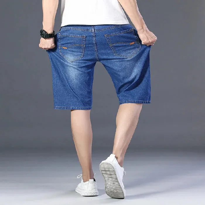Large Size 28-48 50 Denim Shorts Jeans For Men's Loose Summer Thin Fatty Guy Casual Fashion Calf-Length Five Length Pants