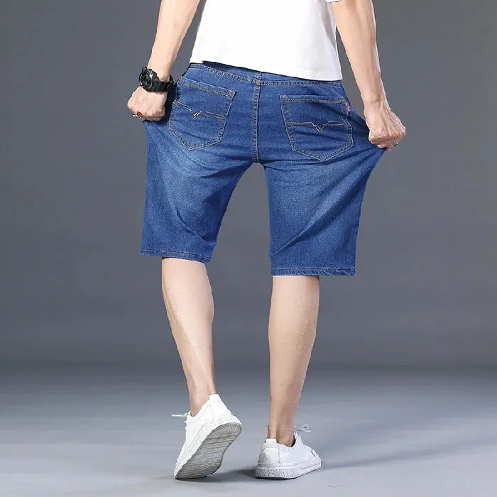 Large Size 28-48 50 Denim Shorts Jeans For Men's Loose Summer Thin Fatty Guy Casual Fashion Calf-Length Five Length Pants