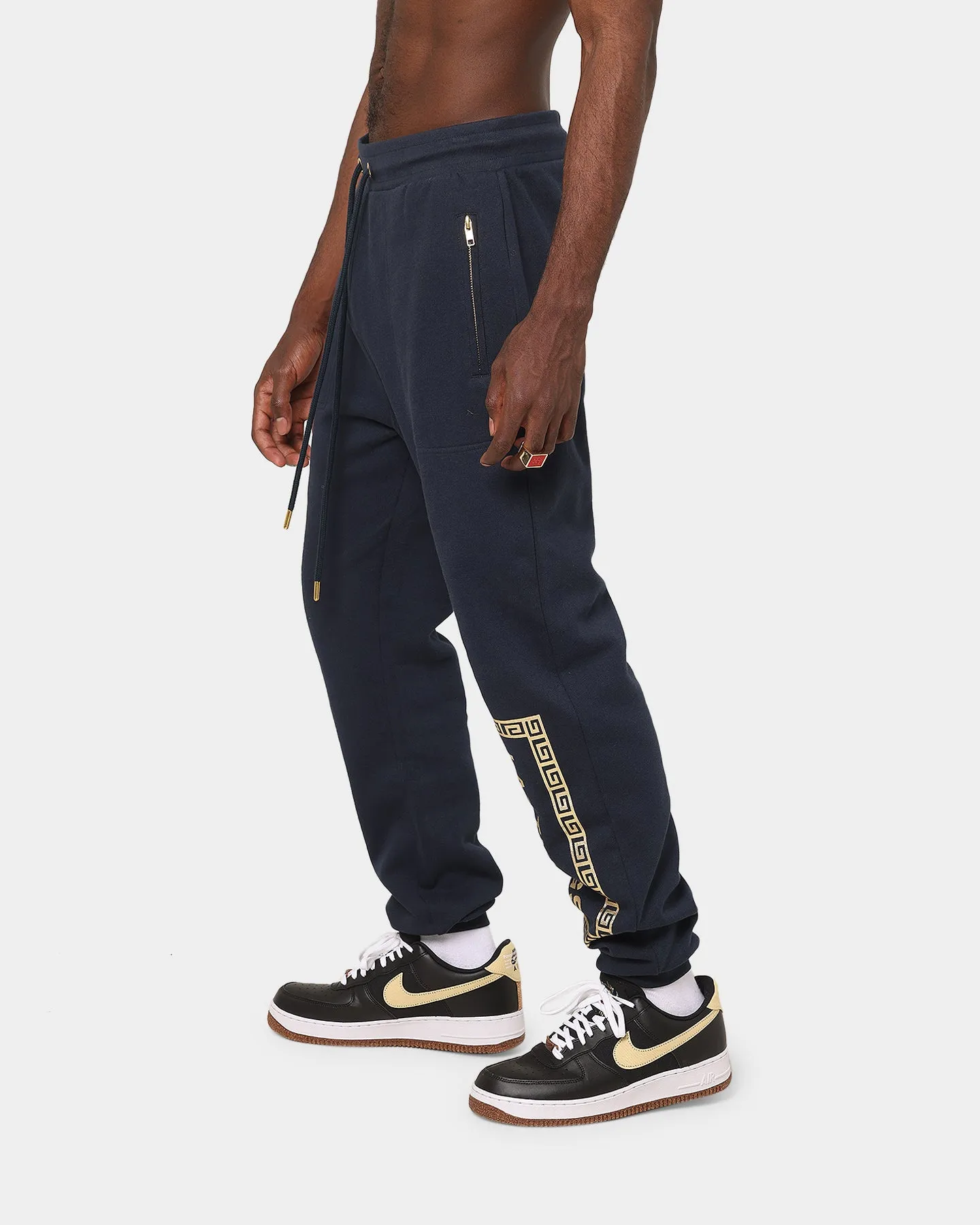 Last Kings Boxed Track Pants Navy