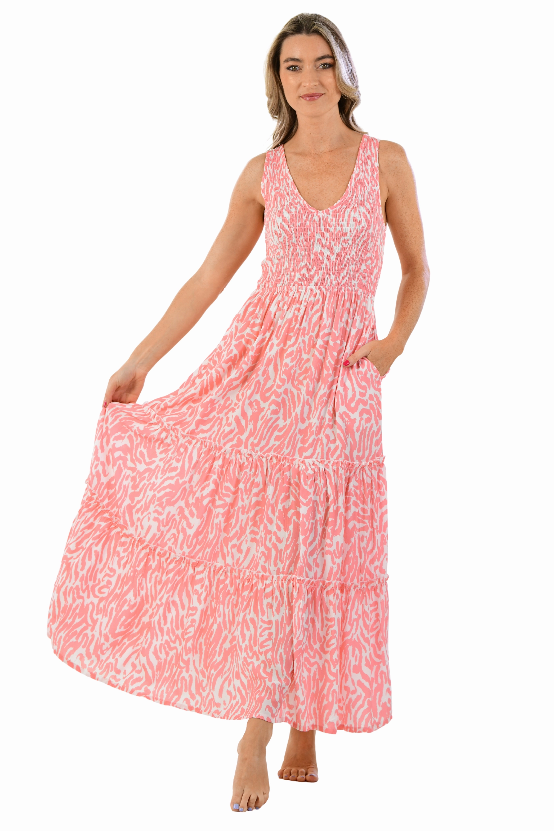 everyday staple Amanda Dress / Coral Zebra